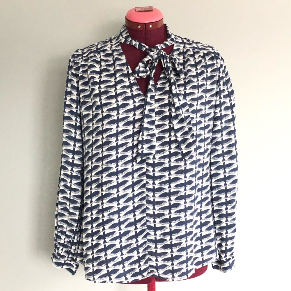 Oat + Fawn Woman’s Bird Print Blouse Top XS